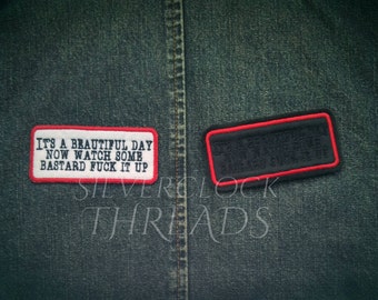 Sew-on patch - Final Fantasy XV Prompto Argentum "It's a beautiful day" vest patch inspired embroidery - 9 cm / 3.5 in - cosplay prop