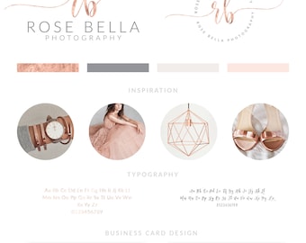 Watercolor Logo Design, Custom Logo Design, Rose gold Branding kit Logo Design Premade Branding Package, stamp, Photography Logo, watermark