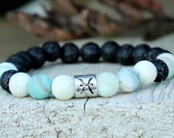 birthday gift birthday jewelry Mens beaded bracelet mens bracelet Zodiac jewelry Zodiac bracelet Horoscope jewelry reiki energy jewelry