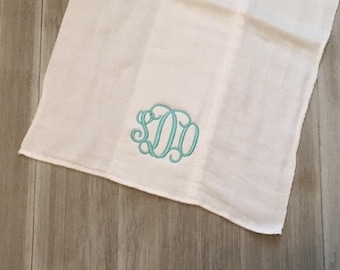Simple Monogrammed Burp Cloth/Burp Rag