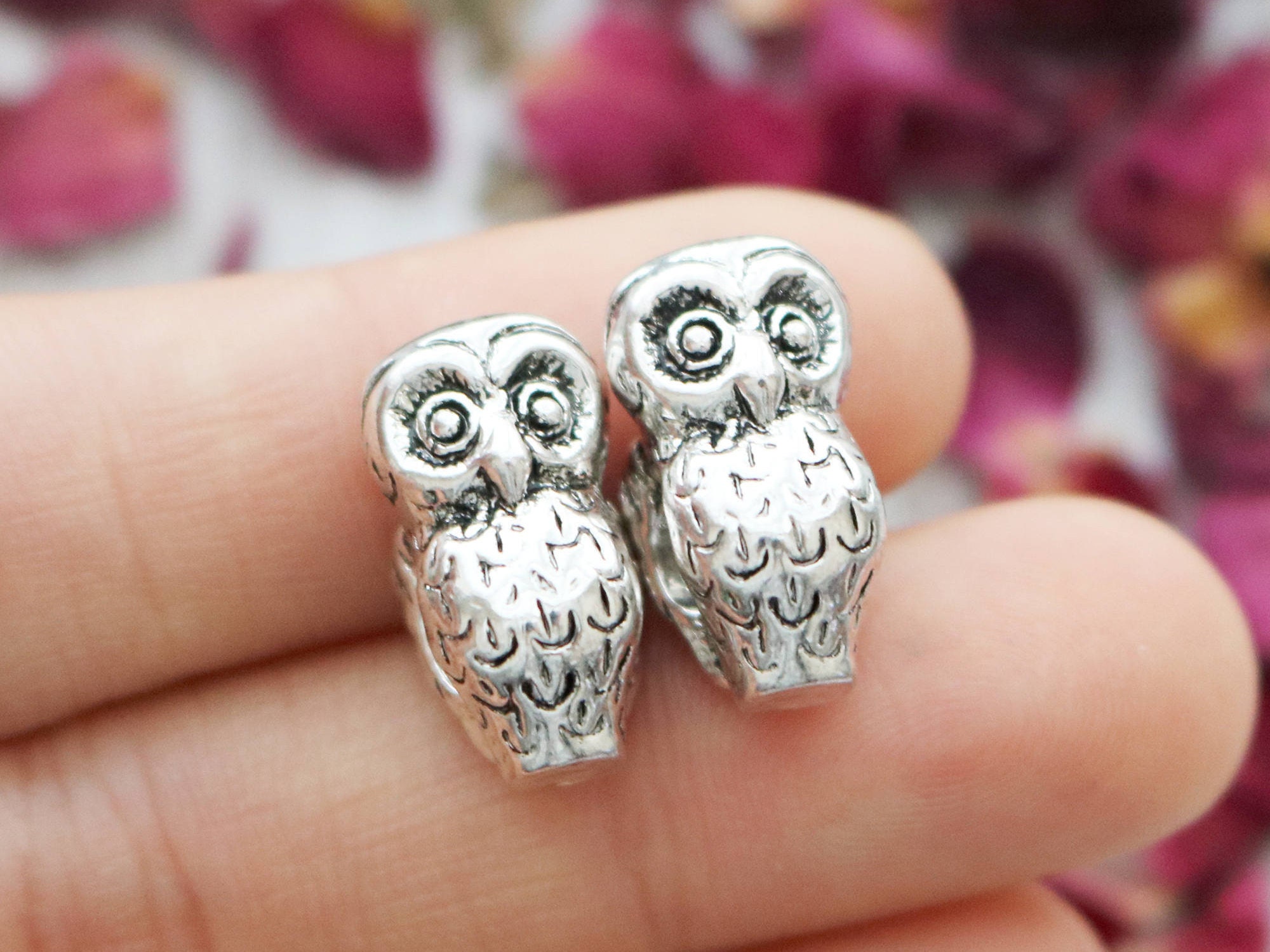 set of 5 owl beads animal beads cute beads halloween