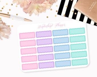 Pastel Scallop Quarter Boxes Functional Planner Stickers // Quarter Box Designs // Perfect for Erin Condren Vertical Life Planner