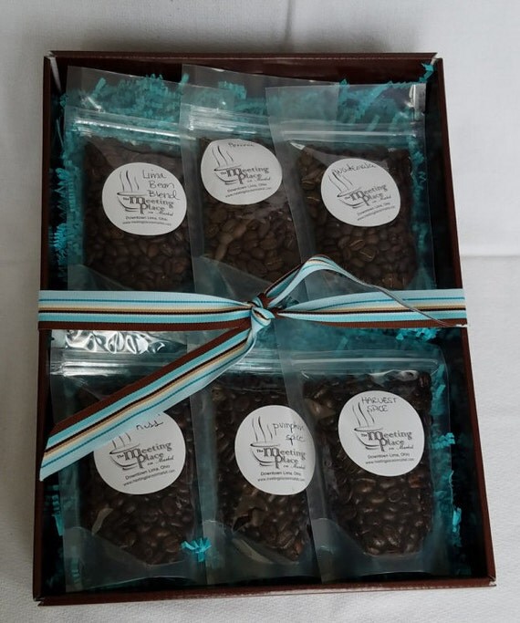 Gourmet Coffee Sampler Gift Basket gift set of 6 gourmet