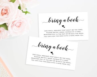 Baby Shower Printable, Baby Shower Bring a Book Card, Bring a Book Instead of a Card, Bring a Book Baby Shower Insert