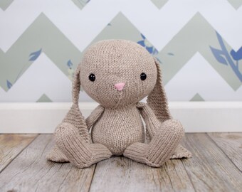 Big Stuffed Bunny, Bunny Doll, Stuffed Animal, Easter Bunny, Baby Gift, Knit Toy, Plush Toy, Kids Toy, Floppy Bunny, Handmade Doll, Soft Toy