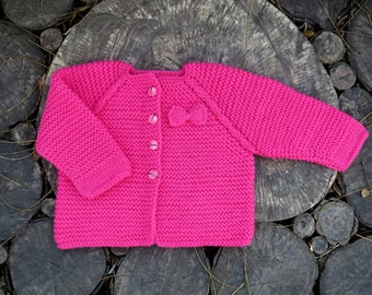 Baby girl cardigan baby cardigan chunky knit sweater baby girl sweater toddler girl sweater newborn sweater wool sweater pink baby sweater