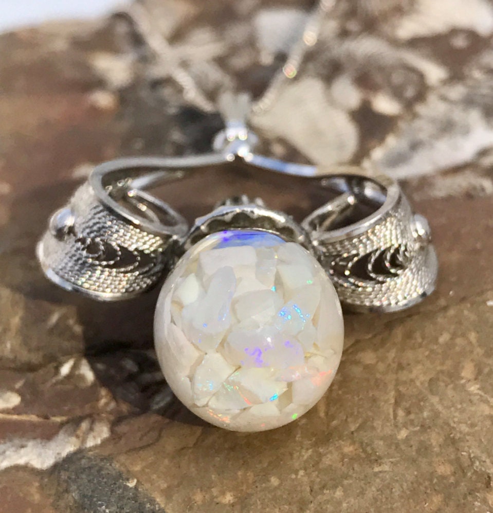 antique opal pendant necklace