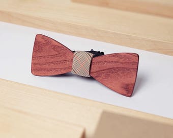 Wooden Gift For Men, Wedding Bow Tie, Romantic Gift, Gentleman Gift, Unique Bowtie, Brown Bow Tie, Boho Style, Wood Wedding, Gift For Women