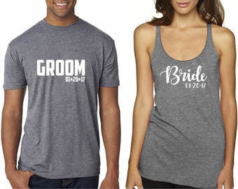 Bride And Groom T Shirt Set Honeymoon Set Of Shirts Bride