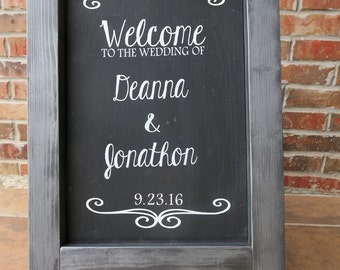 Personalized Wedding Chalkboard Easel - Wedding Easel - Chalkboard Easel - Custom Wedding Chalkboard