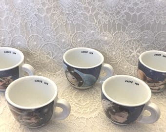 Set of 5 espresso cups and saucers by d'ANCAP ~ "Caffe Sun"