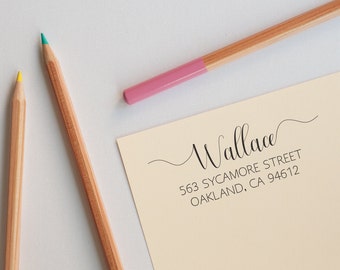 Custom Calligraphy Address Stamp, Return Address Stamp Self Inking, Calligraphy Envelope Stamp, Personalized Address Stamp,Housewarming Gift