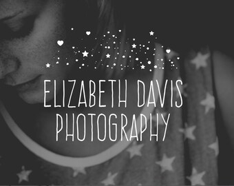 Cute Logo, Website Logo Design, Handwritten Logo, Brush Logo, Stars Logo, Blog Logo, Premade Logo Design, Personal, Children Logo, Confetti