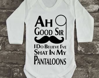 Hipster Baby Clothes, Baby Shower Gift, Ah Good Sir Baby Vest, Funny baby grow, Newborn Bodysuit, Father's Day Gift, New Mum, New Dad