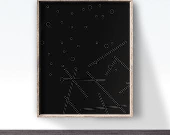 Black dot and stripe, abstract poster, minimal colours, poster download, geometric printable poster, downloadable wall art, scandinavian