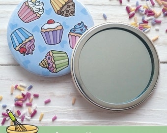 Cupcake Cake Baking 58mm Compact Pocket Mirror - There's always time to bake...