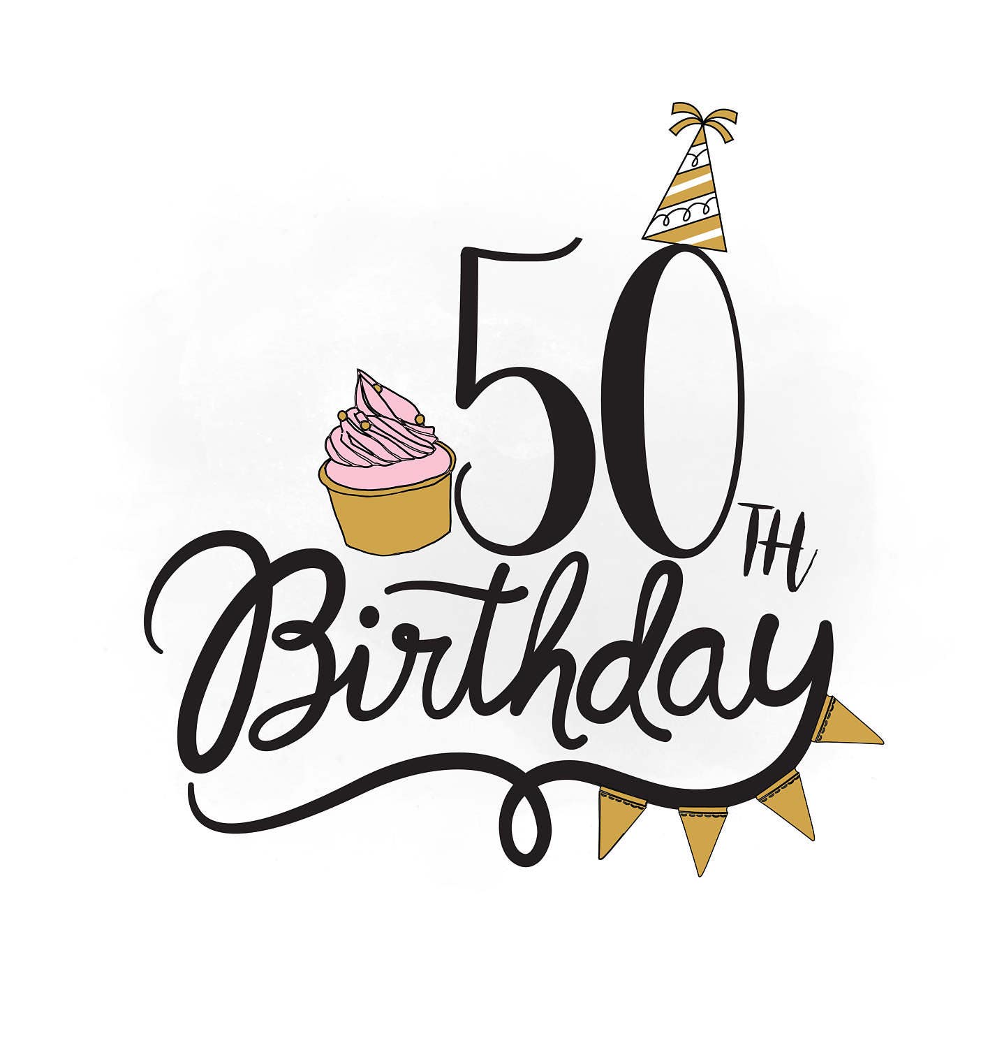 50th Birthday SVG clipart Birthday Quote cupcake svg