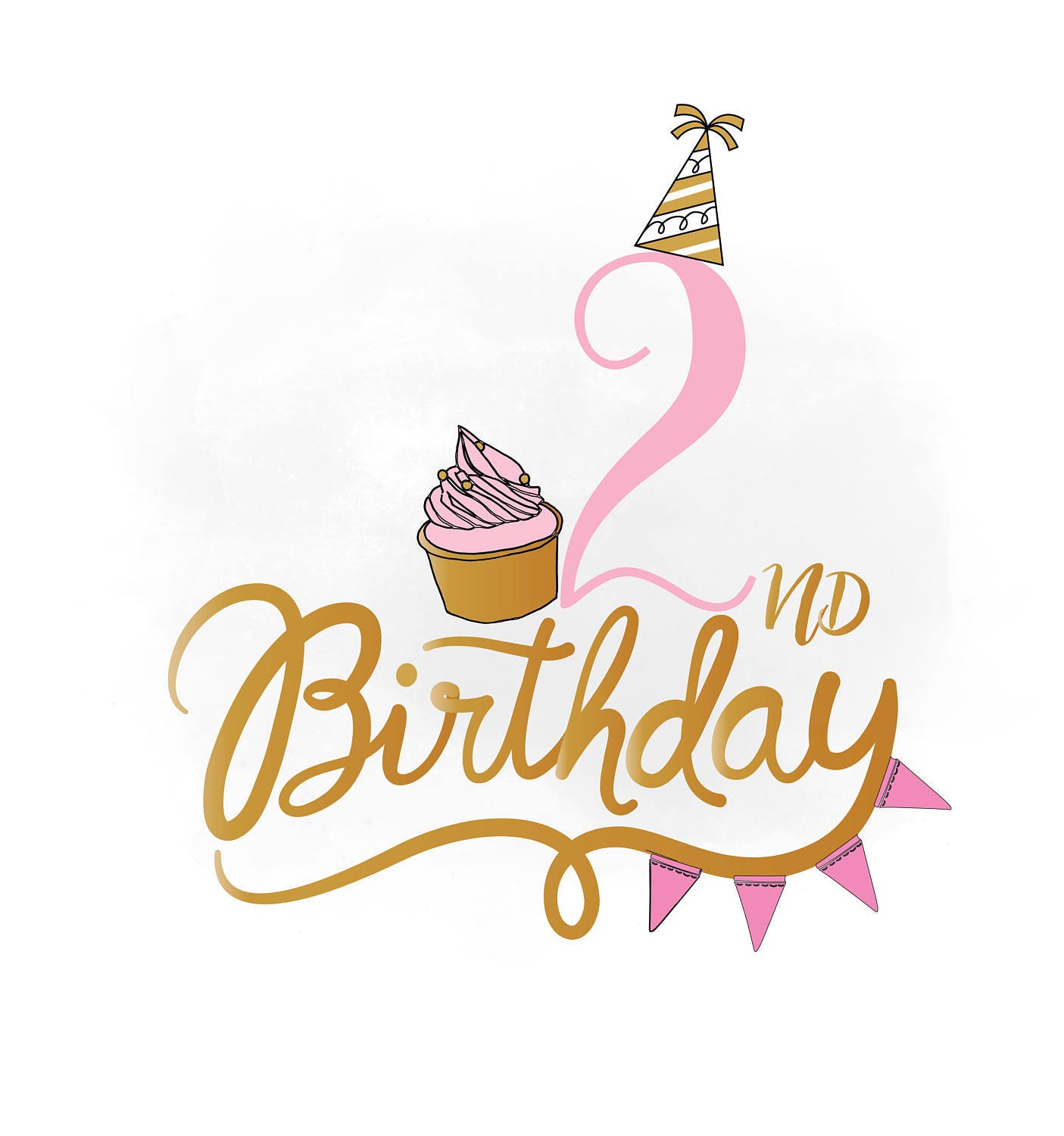 Download 2nd Birthday SVG clipart baby girl Birthday Quote Birthday