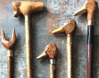 Hand carved walking sticks