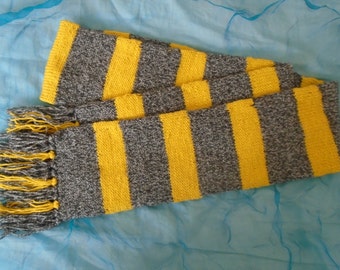 Newt Scamander Hufflepuff Inspired Scarf, Handknit