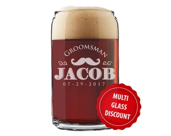 Beer Can Glass, Personalized Groomsmen Gift, Beer Mugs, Personalized Beer Can Glasses, Etched Beer Glasses, Groomsmen Beer Glasses