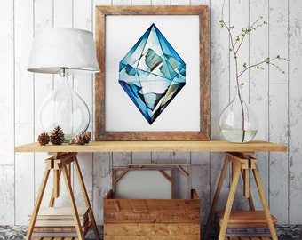 BLUE DIAMOND | Wall art | Archival print | giclee prints | poster art | print wall | prints for sale | artwork | art prints | motivational