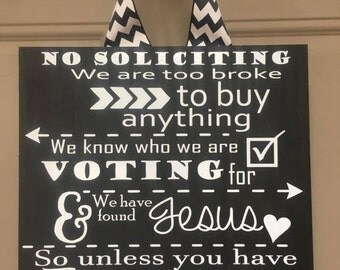 No Soliciting Door Sign