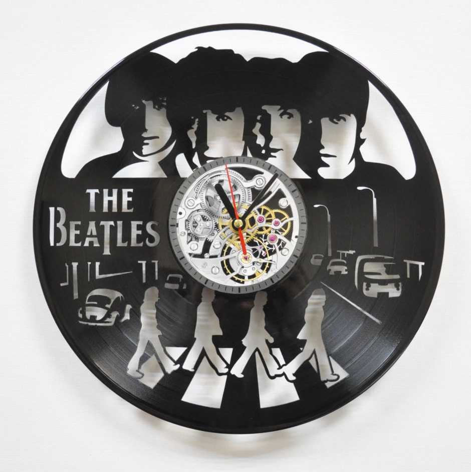 Beatles vinyl record wall clock Beatles wall decor by Vinyra
