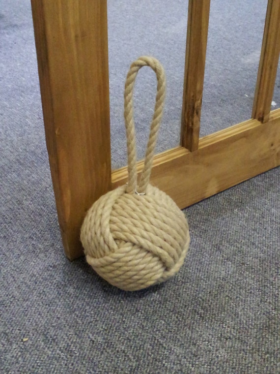 Nautical Monkey Fist Door Stop Hemp Rope