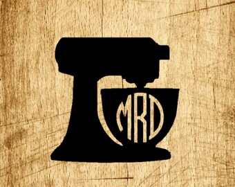 Kitchen Aid Mixer Vinyl Monogram Decal