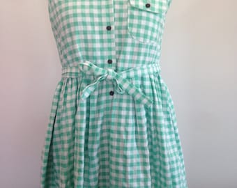 green white gingham dress