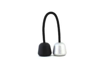 Gumdrops Begleri 7075 Aluminum, Half Solid Black/Half Solid Clear, "Licorice and Peppermint"