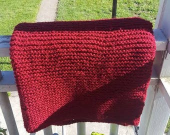 Chunky Knit Throw Blanket // Wine // Cozy Home Decor Afghan