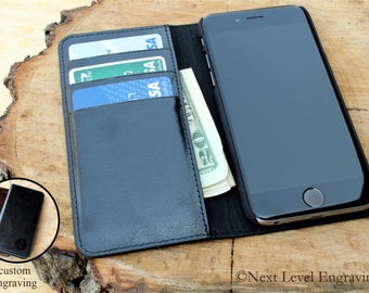 iphone 7 case, iphone 7 Wallet Case, iphone 7 plus, Engraved Genuine Leather iPhone Wallet Case, Mens Wallet Personalized, Womens Wallet