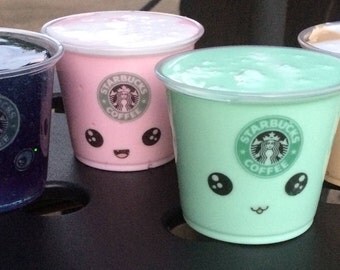 Starbucks Slime Bundle - (set of 4) Fluffy Slime Scented Slime, Strawberry Scented Therapy Tool Stress Relief Extras Included