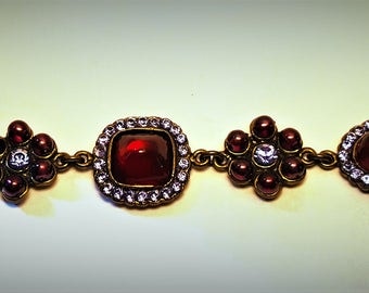 Vintage Rhinestone Link Bracelet