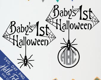 Halloween Svg, Baby Svg, First Svg, Spider Svg, Spider Web Svg, Dxf, Jpg, Svg files for Cricut, Svg files for Silhouette, Vector Clip Art
