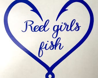 Download Reel girls fish vinyl decal - fishing decal - Window ...