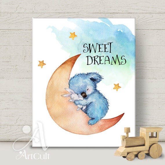 Printable artwork digital download SWEET DREAMS for nursery