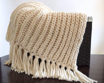 Knit Throw Blanket Pattern // Blanket Knitting Pattern // Throw Blanket Pattern // Afghan Pattern // Baby Blanket Pattern