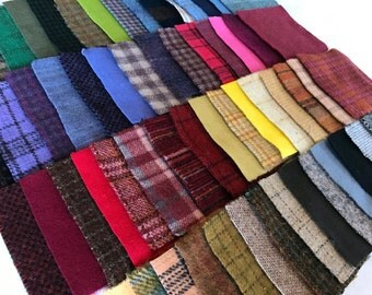 Charm Pack for Wool Applique - Hand Dyed Felted Wool in Solids and Textures - Charm19