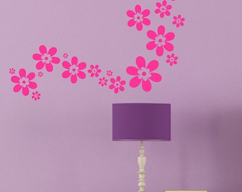 Decorative Flower Florals Vinyl Wall Decals Stickers 24pc Set Popular Decor for Girls Room