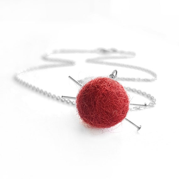 Knitting Necklace Knitting Jewelry Gift for by FioreJewellery