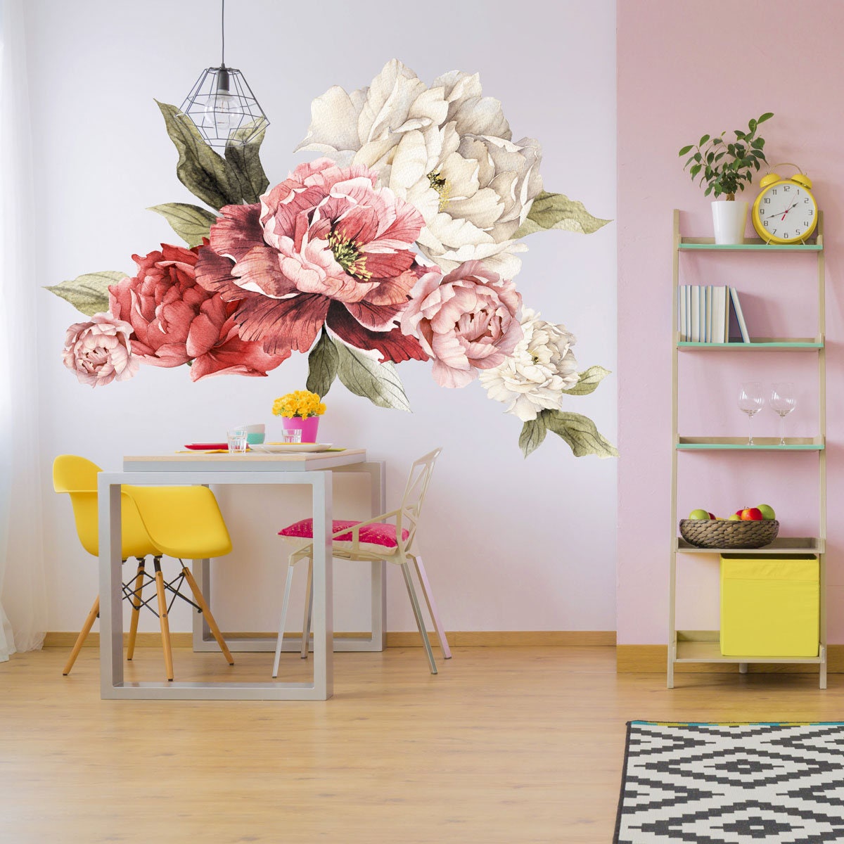 Giant Peony Wall Stickers Floral Wall Mural Watercolor