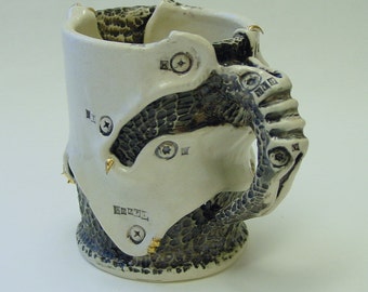 Industrial Cocoon Mug with 22k Gold Spikes