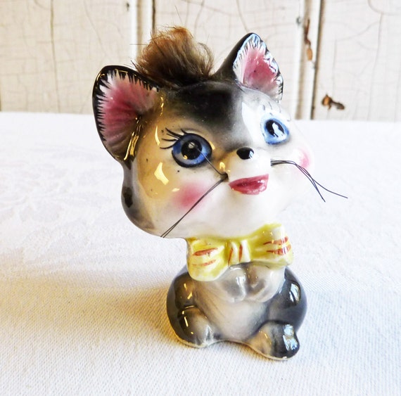 real fur cat figurines