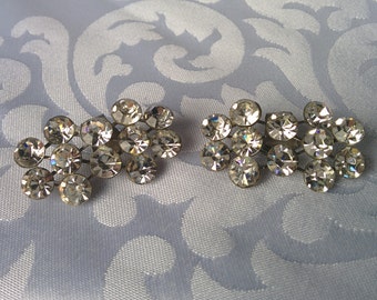 Vintage Rhinestone Shoe Clips, Bridal Shoe Clips, Shoe Clips