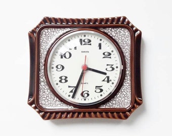 Vintage German Ceramic Wall Clock from Europa