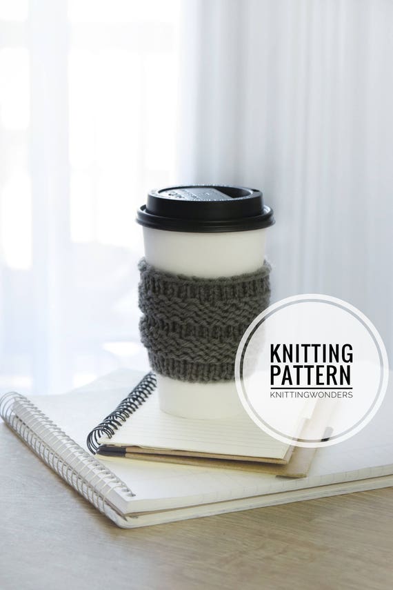 Knitting Pattern / Coffee Cozy Tea Cup Sleeve Holder