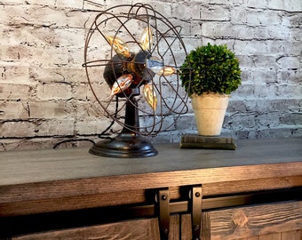 Table Lighting Vintage Electric Fan Lamp